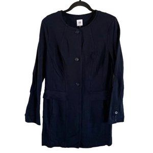 CAbi Navy Blue Button Up Long Cardigan Jacket, Sz Medium